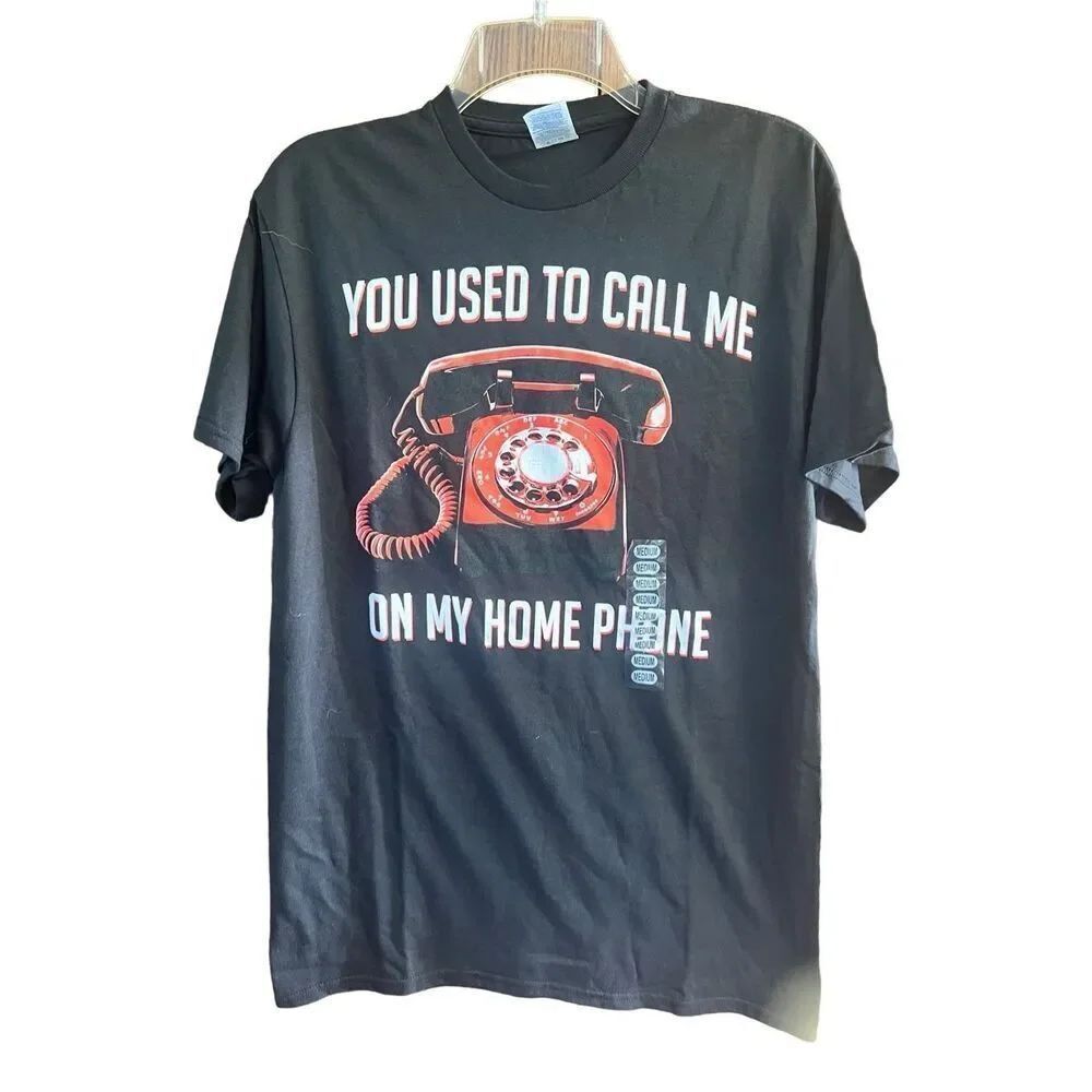 You Used to call me on the phone Mens Tee shirt Black Sz M NWOT